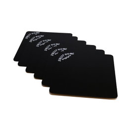 Hermia Juego de 6 Salvamanteles de Madera y MDF Negro